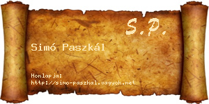 Simó Paszkál névjegykártya